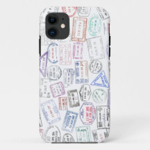 Worldwide passport stamps on a iPhone / iPad case