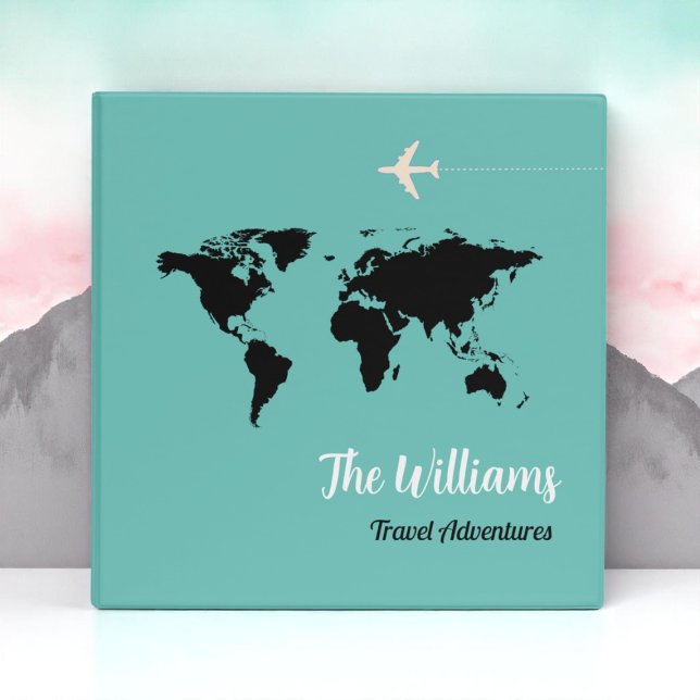 WorldWide Travel Map Pale Blue 3 Ring Binder (Creator Uploaded)