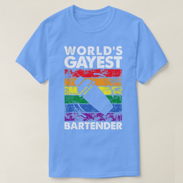 Worldx27s Gayest Bartender T-Shirt (Design Front)