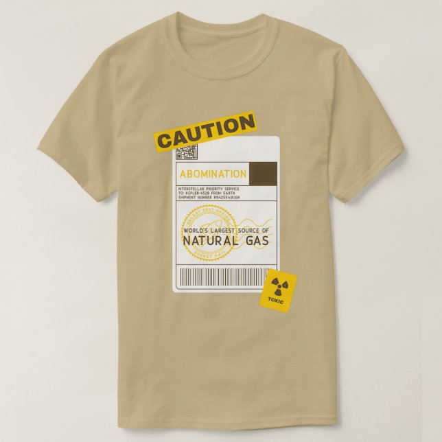 Worldx27s Largest Source of Natural Gas Toxic Caut T-Shirt (Design Front)