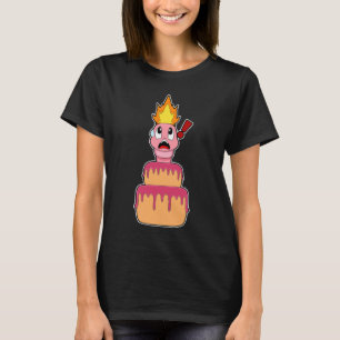Worm Birthday Cake T-Shirt