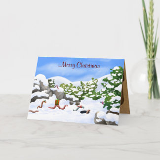 worm Christmas card