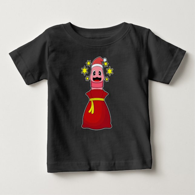 Worm Christmas Christmas bag Baby T-Shirt (Front)
