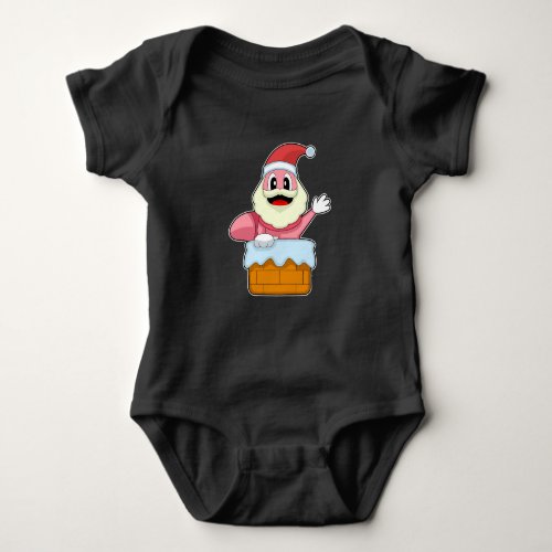 Worm Christmas Santa Claus Baby Bodysuit