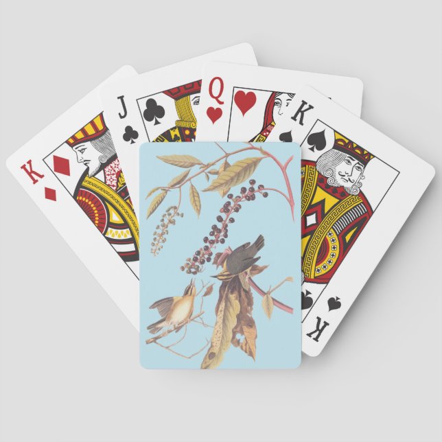 Worm-Eating Warbler Audubon songbird Poker Cards (Back)
