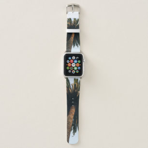 Worm eye photography of palm tree apple watch band