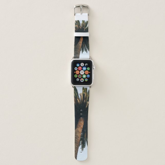 Worm eye photography of palm tree apple watch band (Front)