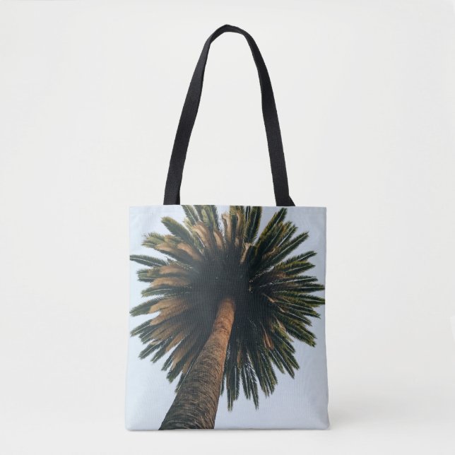 Worm eye photography of palm tree tote bag (Front)