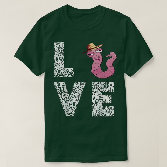 Worm Farmer Hat Leopard Love Wiggler Worm Worm Far T-Shirt (Design Front)