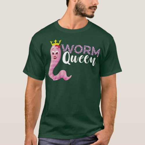 Worm Farmer Queen Crown Vermiculture Red Wiggler W T_Shirt