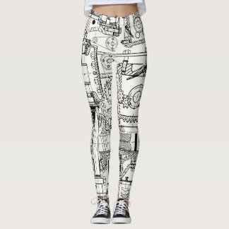 Worm Gears: Seamless Technical Machinery. Leggings