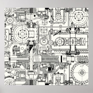 Worm Gears: Seamless Technical Machinery. Poster