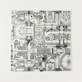 Worm Gears: Seamless Technical Machinery. Tapestry