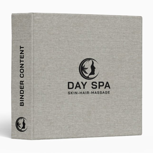 Worm Gray Linen Fabric Texture 3 Ring Binder (Front/Spine)