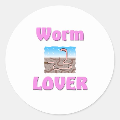 Worm Lover Classic Round Sticker