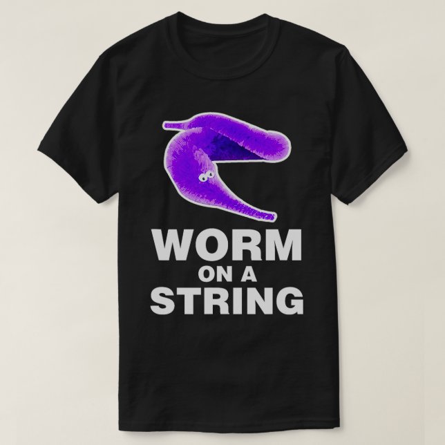 WORM ON A STRING Gen Z Zoomer Sarcastic Ironic Fun T-Shirt (Design Front)