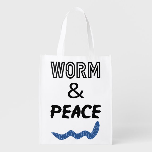 Worm & Peace Grocery Bag (Front)