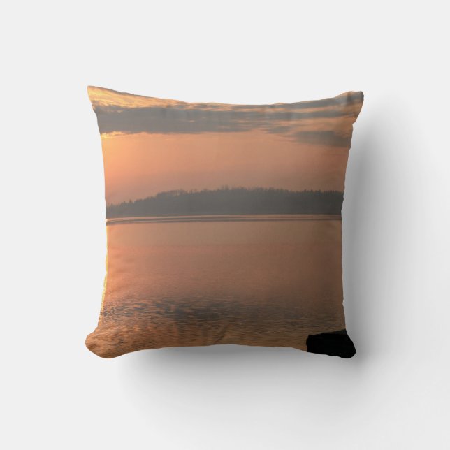 worm sunset throw pillow (Front)