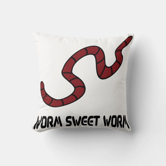 Worm Sweet Worm Throw Pillow (Front)