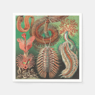 Worms, Annelids Chaetopoda by Ernst Haeckel Napkins