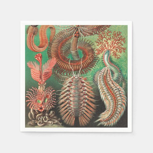 Worms Annelids Chaetopoda by Ernst Haeckel Napkins