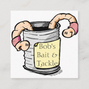 Worms, Bait and Fishing Tackle Store Square Business Card