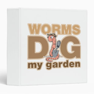 Worms Dig My Garden 3 Ring Binder