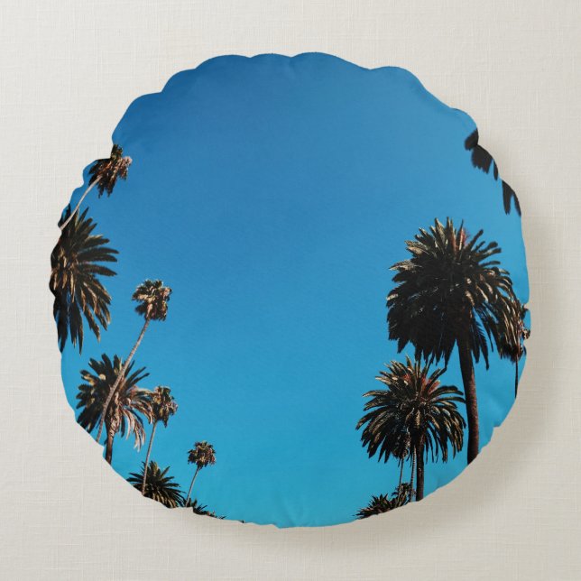 Worm's eye view of trees round pillow (Front)