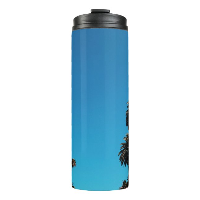 Worm's eye view of trees thermal tumbler (Front)