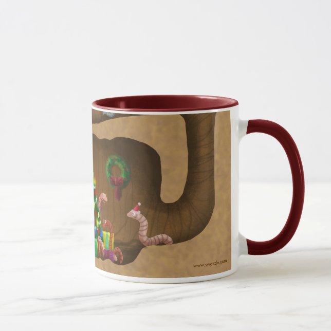 Wormy Christmas mug (Right)