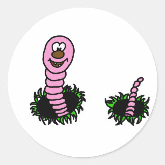 wormy classic round sticker