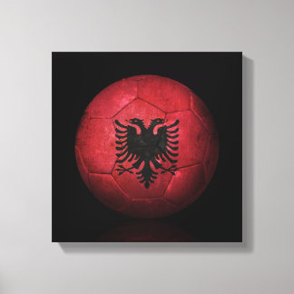 Worn Albanian Flag Football Soccer Ball Canvas Print