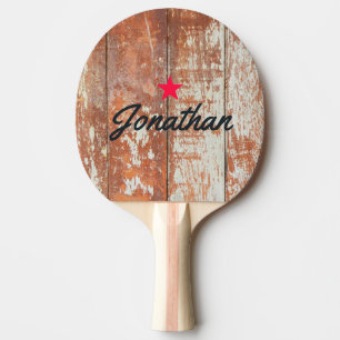 Worn Barn Wood Vintage Star Signature Ping Pong Paddle