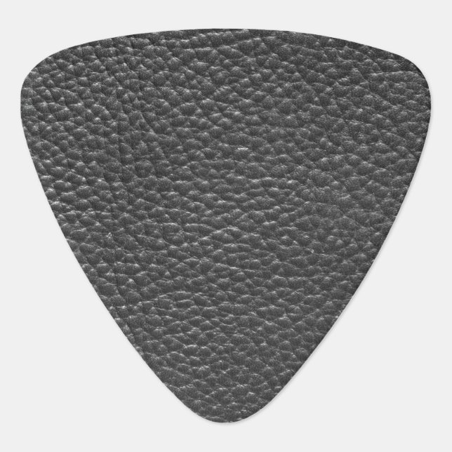 Worn Black Faux Leather Triangle Guitar Pick (Front)