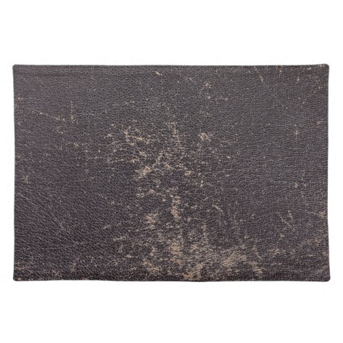 Worn Black Leather Background Cloth Placemat