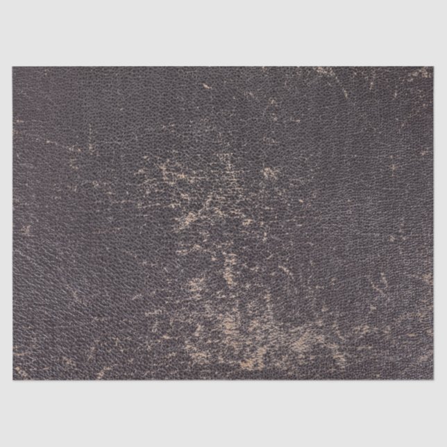 Worn Black Leather Background Tissue Paper (Front)