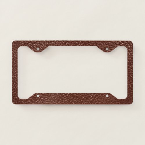 Worn Brown Faux Leather License Plate Frame