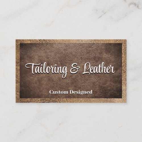 Worn Brown Leather  Business Card