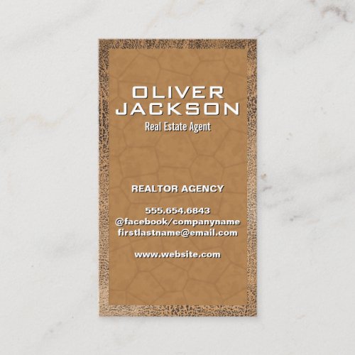 Worn Brown Leather Business Card