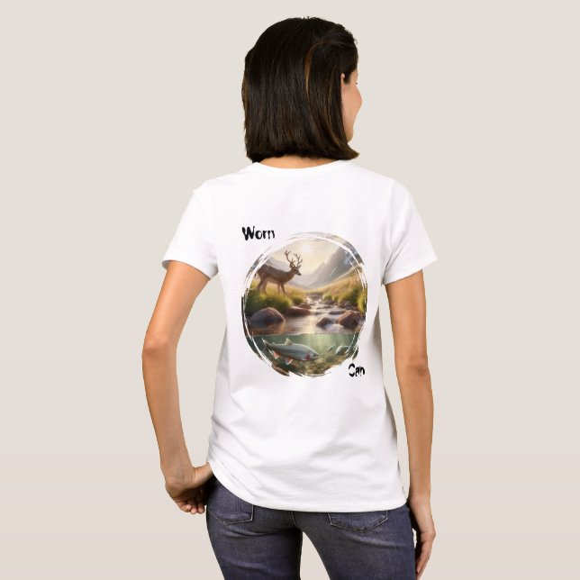 Worn Calm Edition Mountain Creek Scene  T-Shirt (Back Full)