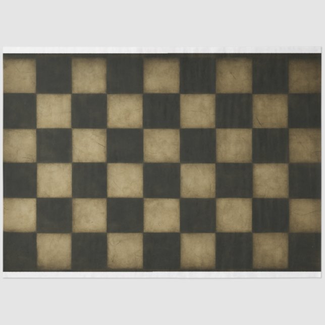 Worn Checkerboard Pattern Decoupage Paper (Front)