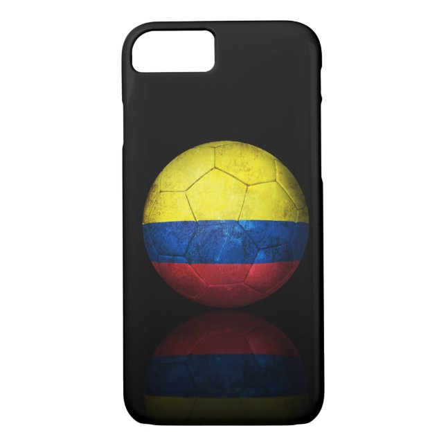 Worn Colombian Flag Football Soccer Ball Case-Mate iPhone Case (Back)