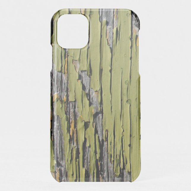 Worn Cracked and Weathered Green Barn Wood Uncommo Uncommon iPhone Case (Back)