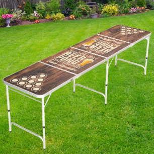 Worn Cutting Board Brew Battle Champions Team Name Beer Pong Table