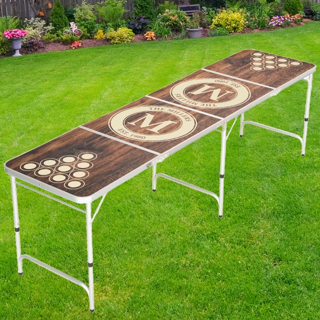 Worn Cutting Board Family Monogram & Name Beer Pong Table (Creator Uploaded)