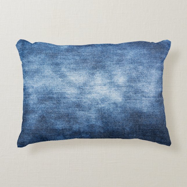 Worn denim fabric, textured background. accent pillow (Front)