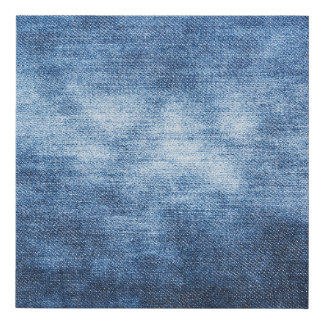 Worn denim fabric, textured background. faux canvas print