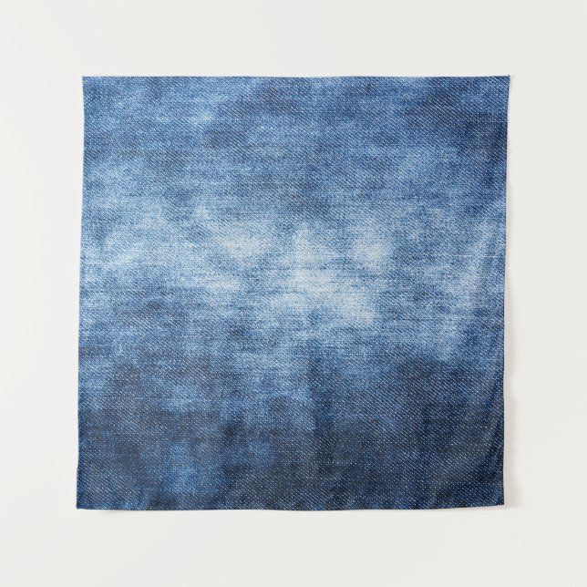 Worn denim fabric, textured background. tapestry (Front)