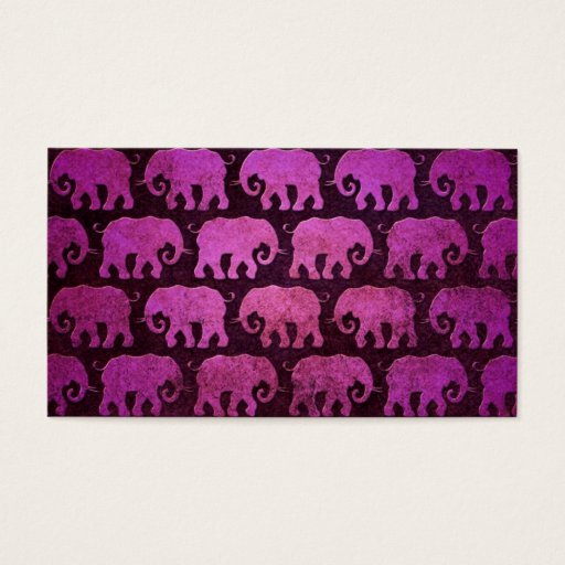 Customizable Worn Elephant Silhouettes Pattern, purple Business Card Templates