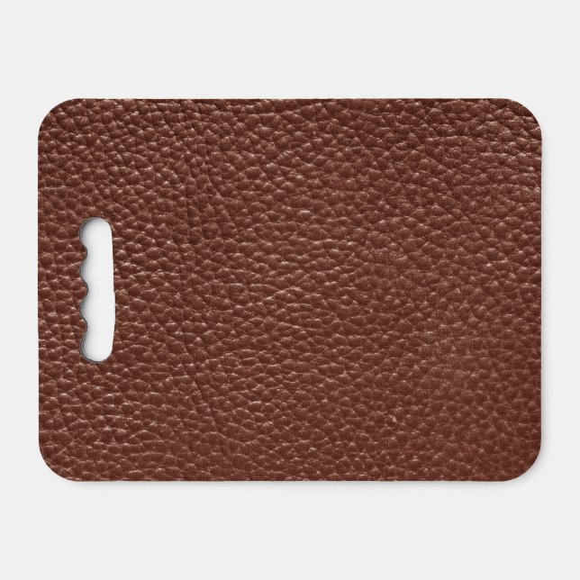 Worn Faux Brown Leather Seat Cushion (Front Horizontal)